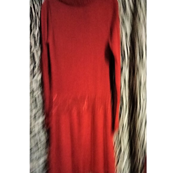 Girl Connection Red Sweater Dress Sequins Long Sleeve Turtle Neck Size 7/8 - Picture 10 of 12